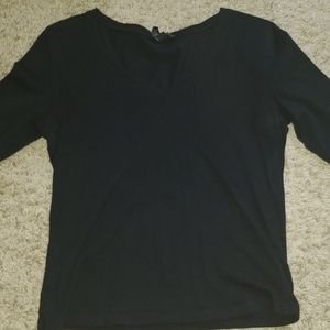 Black Long Sleeved Crop Top